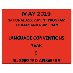 2019 ACARA NAPLAN Language Answers Year 5